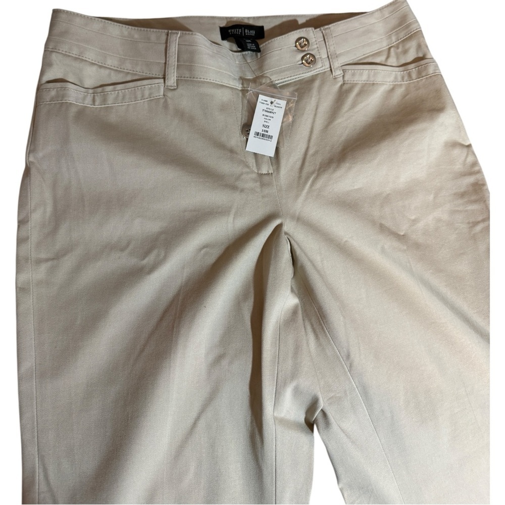 White House Black Market Beige Modern Boot Trouser Pants, size 10R